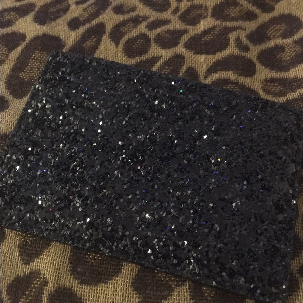 KATE SPADE BLACK GLITTER CARDHOLDER WALLET - Picture 2 of 4